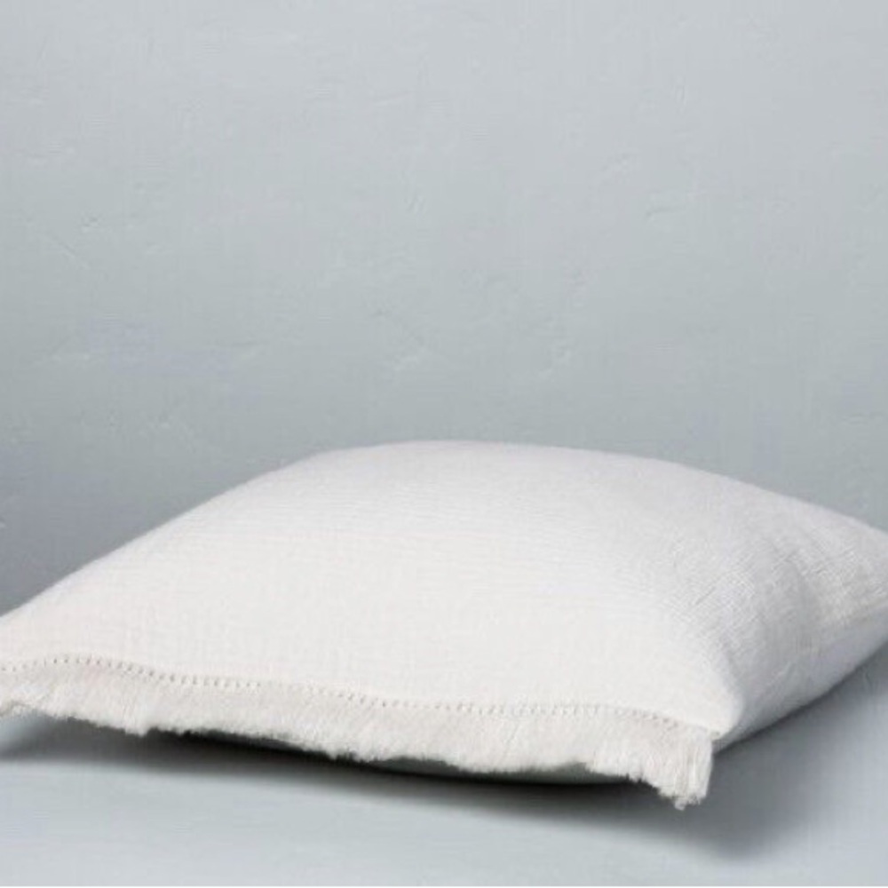 NWT‎ Hearth & Hand Magnolia Standard Textured Matelasse Fringed Sham Sour Cream
